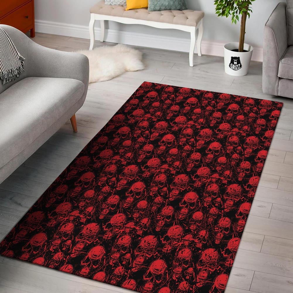 Skeleton Scary Print Pattern Floor Mat-grizzshop