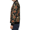 Skeleton Sugar Skull Girly Floral Rose Pattern Print Men's Bomber Jacket-grizzshop