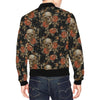 Skeleton Sugar Skull Girly Floral Rose Pattern Print Men's Bomber Jacket-grizzshop