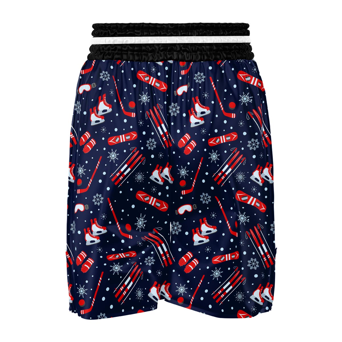 Skiing Equipment Print Pattern Boxing Shorts-grizzshop