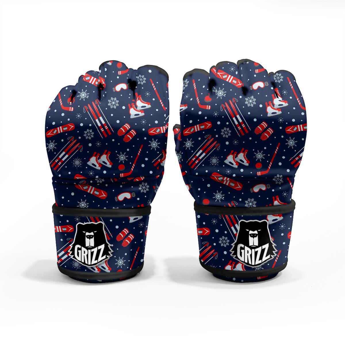 Skiing Equipment Print Pattern MMA Gloves-grizzshop