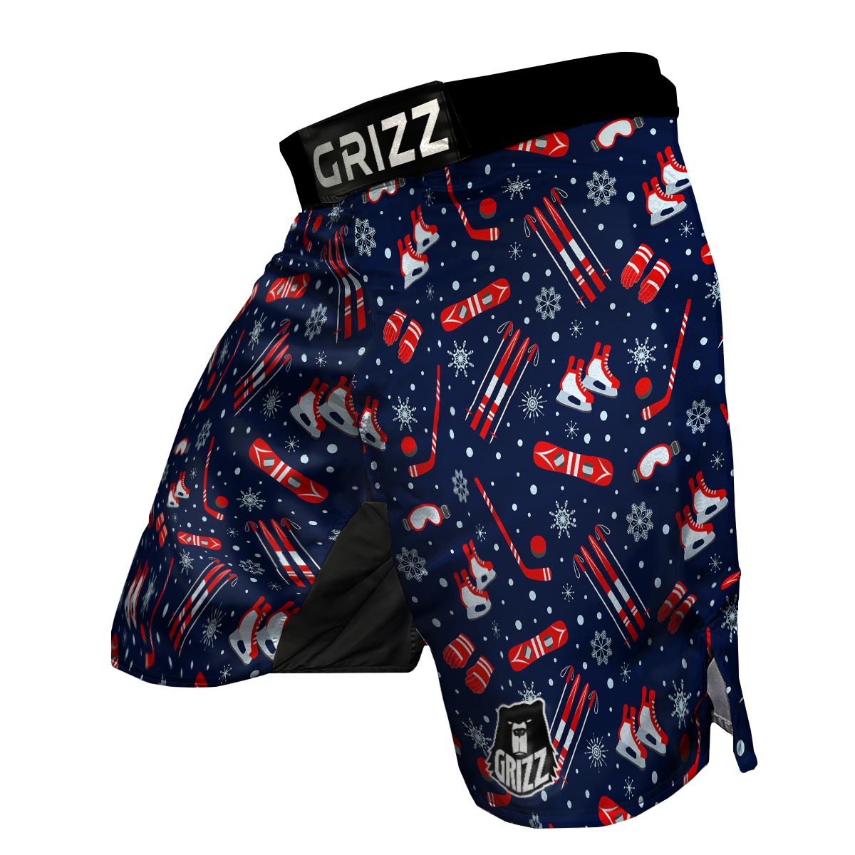 Skiing Equipment Print Pattern MMA Shorts-grizzshop