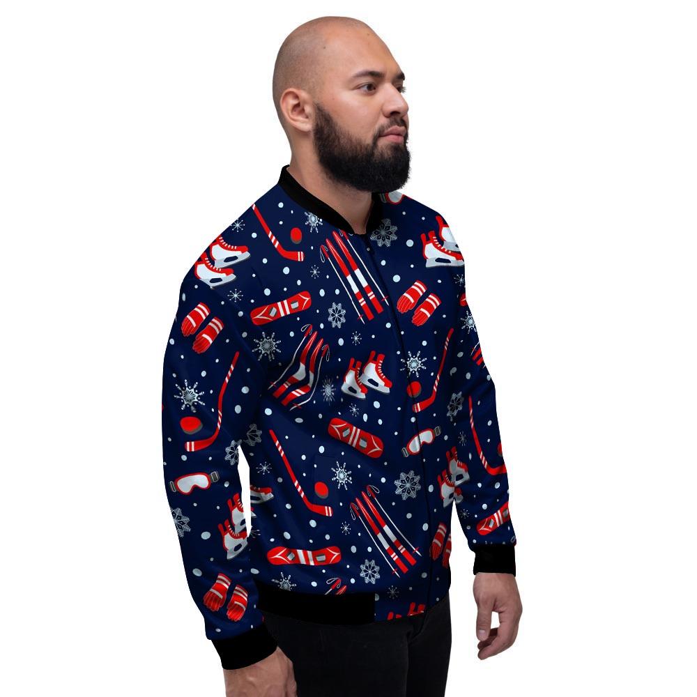 Skiing Equipment Print Pattern Men's Bomber Jacket-grizzshop