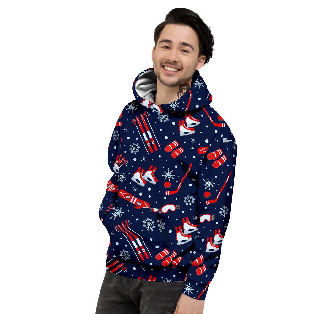 Skiing Equipment Print Pattern Men's Hoodie-grizzshop