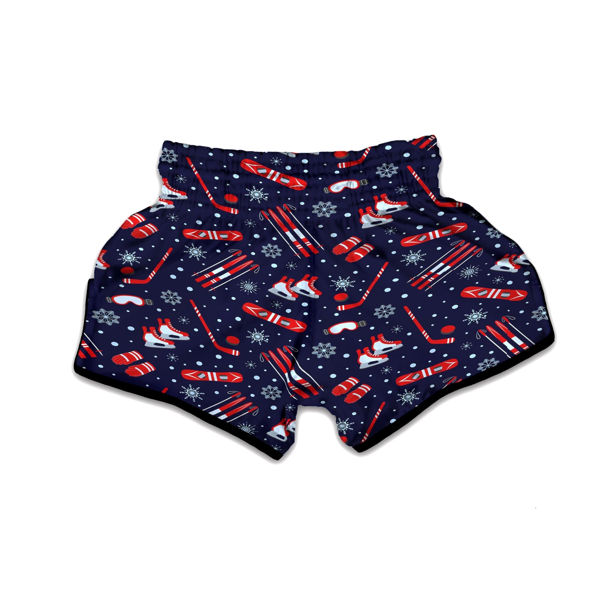 Skiing Equipment Print Pattern Muay Thai Boxing Shorts-grizzshop