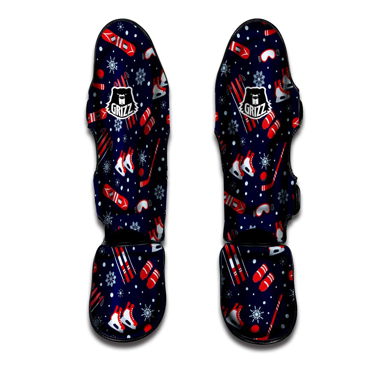 Skiing Equipment Print Pattern Muay Thai Shin Guards-grizzshop