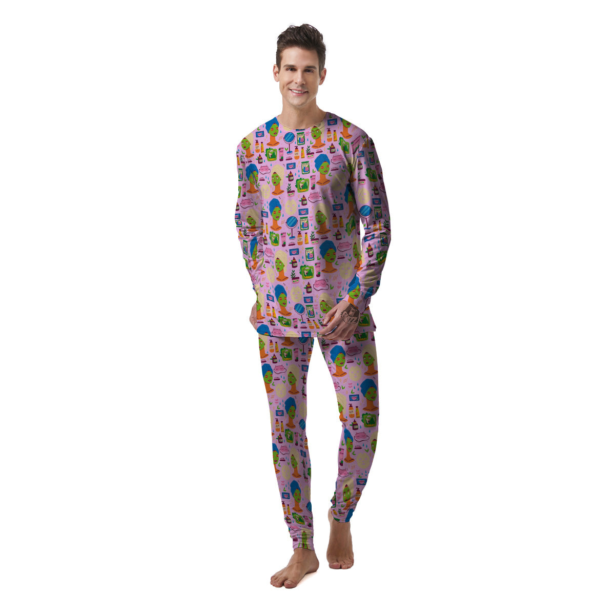 Skin Care And Face Care Print Pattern Men's Pajamas-grizzshop