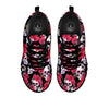 Skull And Rose Print Pattern Black Sneaker-grizzshop