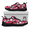 Skull And Rose Print Pattern Black Sneaker-grizzshop