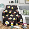 Skull Bacon Egg Pattern Print Blanket-grizzshop