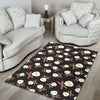 Skull Bacon Egg Pattern Print Floor Mat-grizzshop