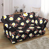 Skull Bacon Egg Pattern Print Loveseat Cover-grizzshop