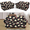 Skull Bacon Egg Pattern Print Loveseat Cover-grizzshop