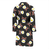 Skull Bacon Egg Pattern Print Men Long Robe-grizzshop