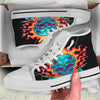 Skull Burning Print White High Top Shoes-grizzshop