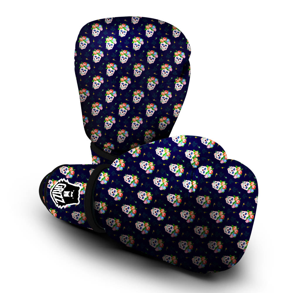 Skull Calavera Girl Print Pattern Boxing Gloves-grizzshop