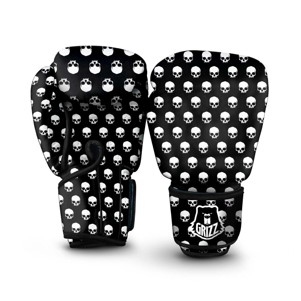 Skull Emo Print Pattern Boxing Gloves-grizzshop