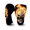 Skull Fire Print Boxing Gloves-grizzshop