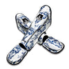 Skull Floral White And Blue Print Pattern Muay Thai Shin Guards-grizzshop