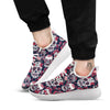 Skull Flower Red Sugar Print Pattern White Athletic Shoes-grizzshop