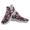 Skull Flower Red Sugar Print Pattern White Athletic Shoes-grizzshop