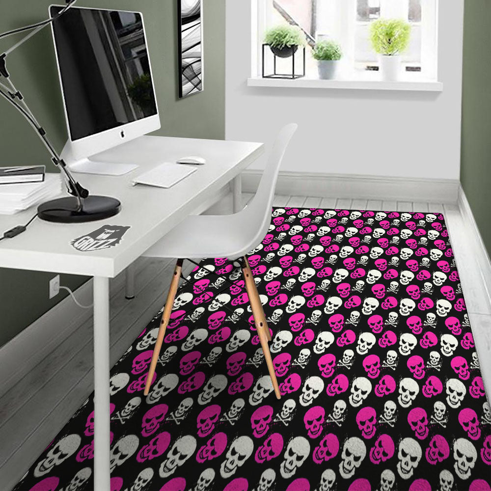 Skull Girly Emo Print Pattern Floor Mat-grizzshop