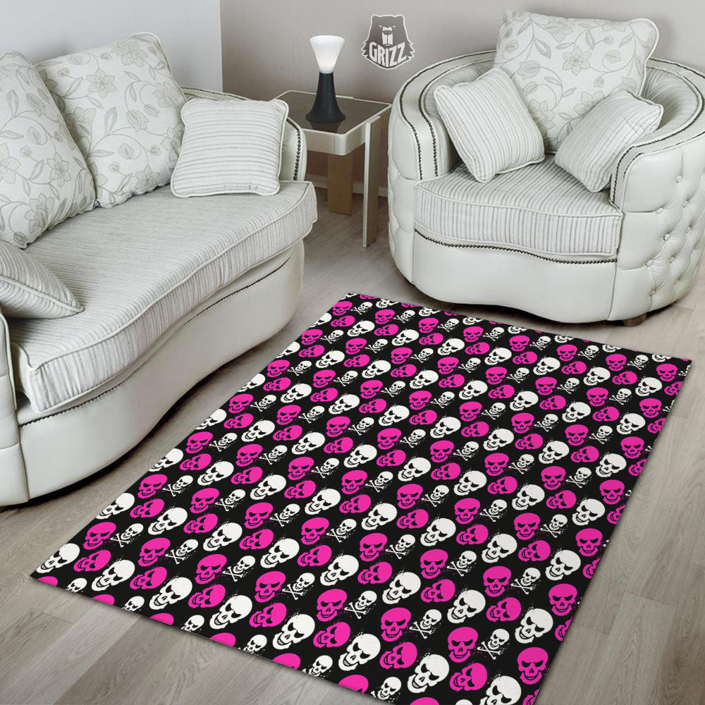 Skull Girly Emo Print Pattern Floor Mat-grizzshop