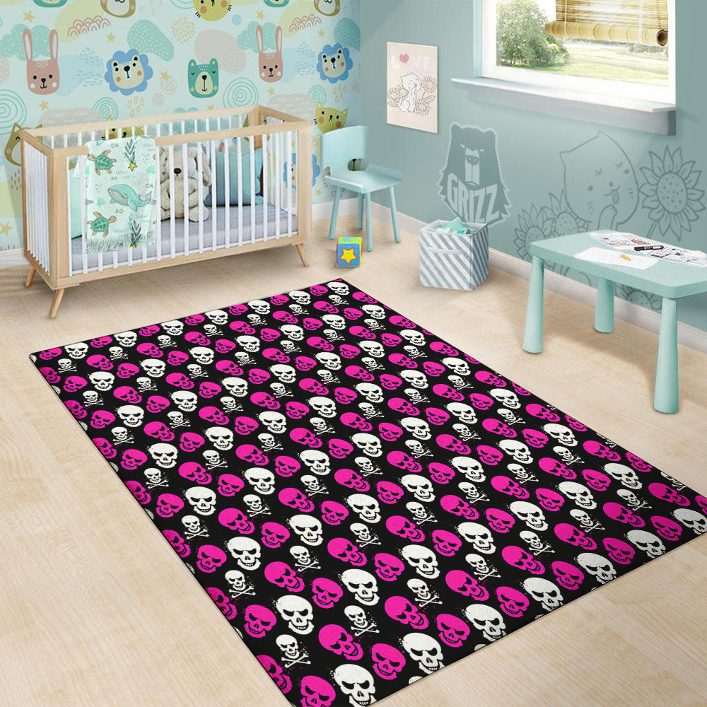 Skull Girly Emo Print Pattern Floor Mat-grizzshop