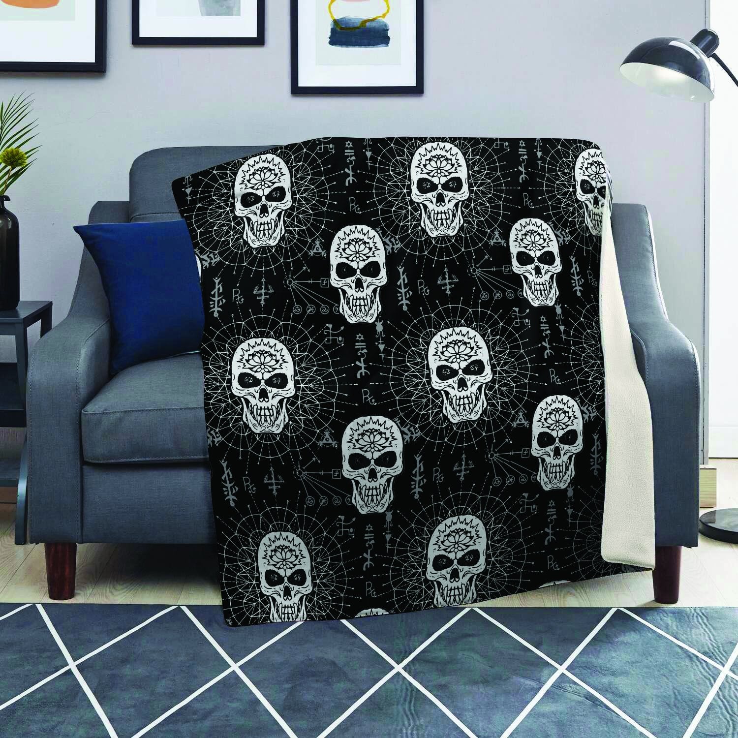 Skull Gothic Witch Blanket-grizzshop