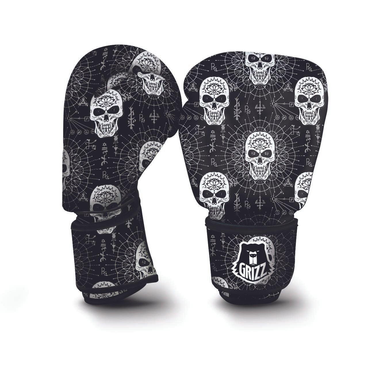 Skull Gothic Witch Boxing Gloves-grizzshop