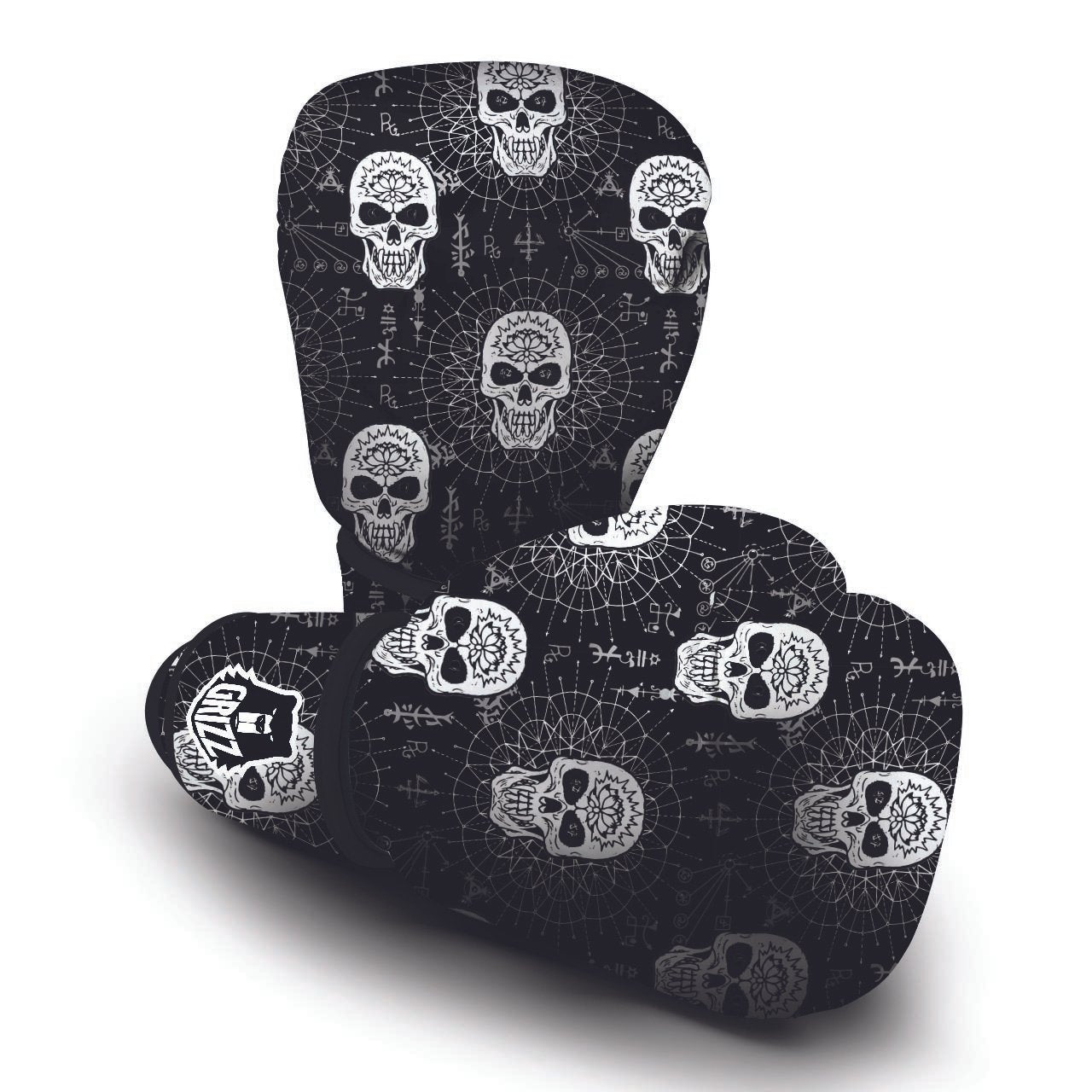 Skull Gothic Witch Boxing Gloves-grizzshop
