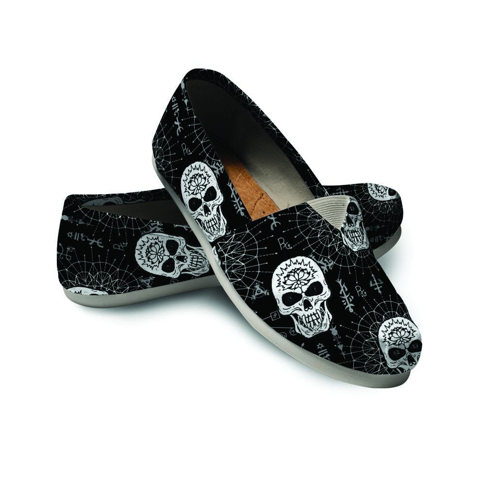Skull Gothic Witch Canvas Shoes-grizzshop