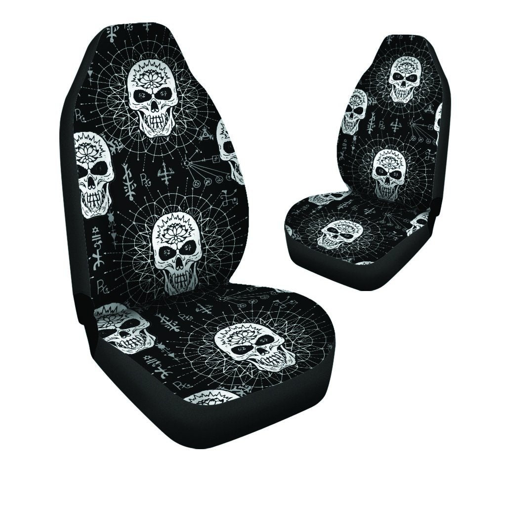 Skull Gothic Witch Car Seat Covers-grizzshop