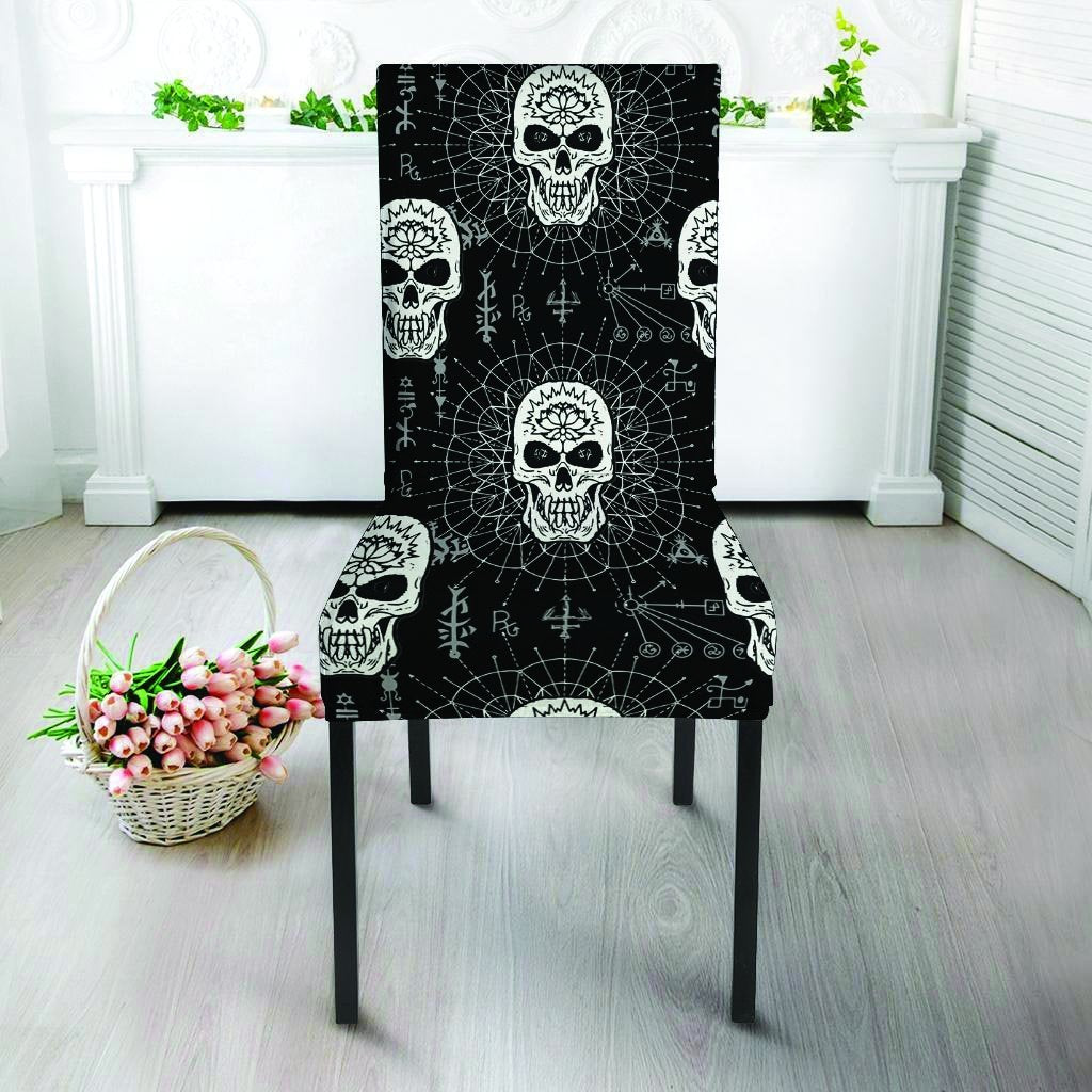 Skull Gothic Witch Chair Cover-grizzshop