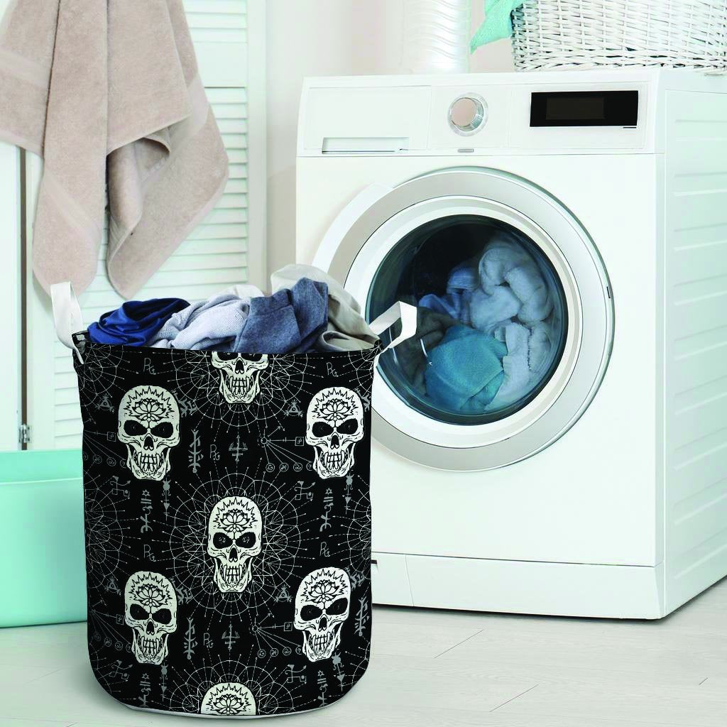 Skull Gothic Witch Laundry Basket-grizzshop