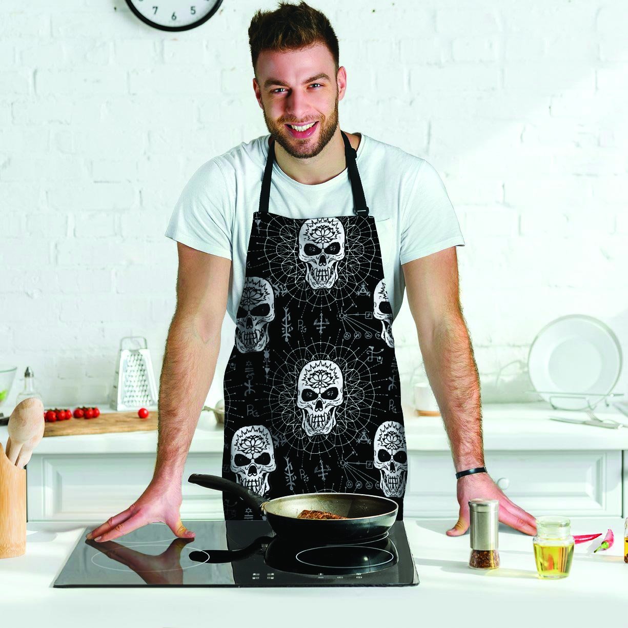 Skull Gothic Witch Men's Apron-grizzshop