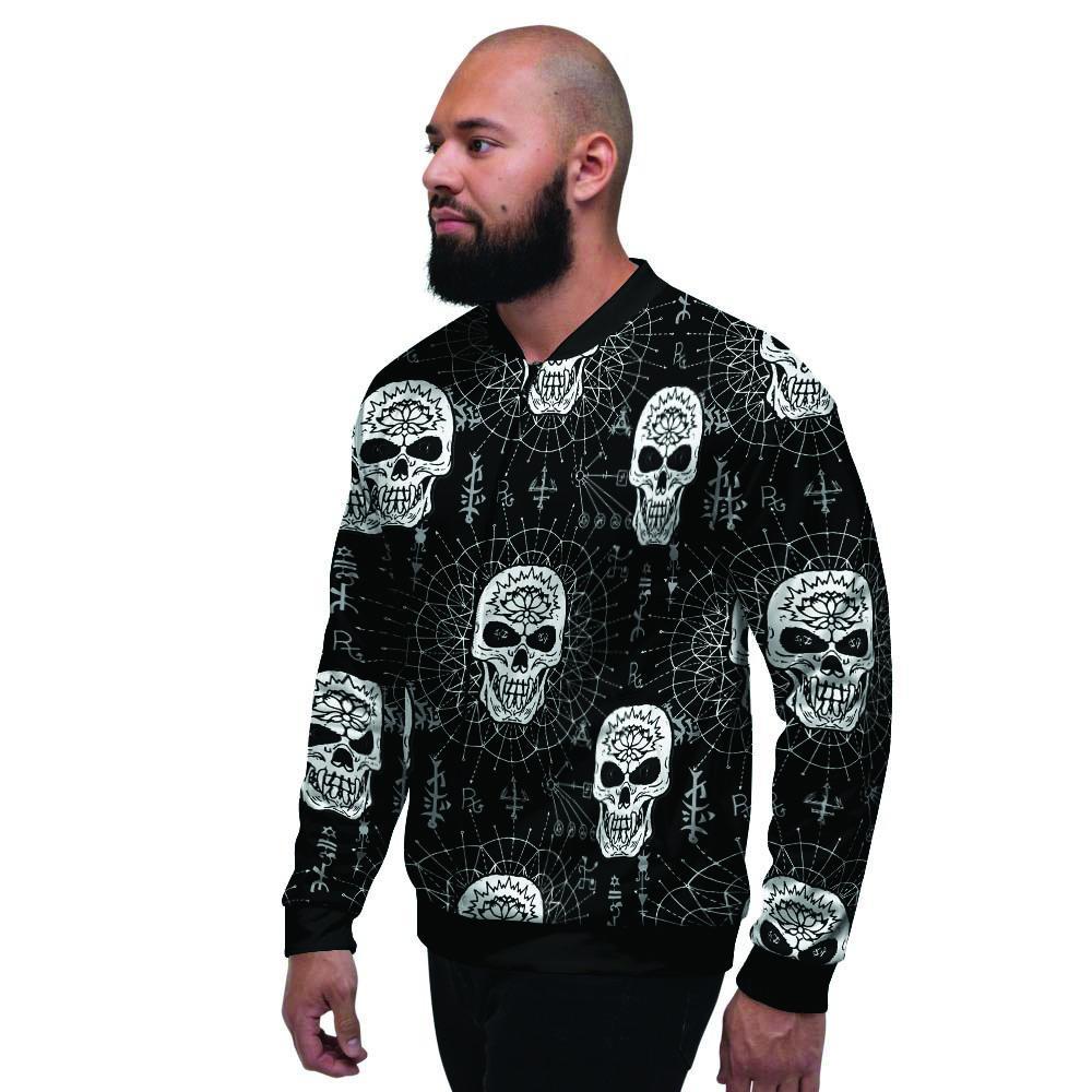 Skull Gothic Witch Men's Bomber Jacket-grizzshop