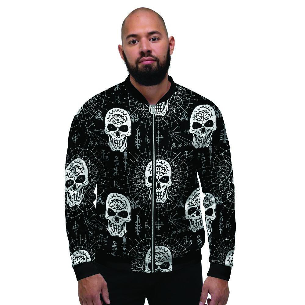 Skull Gothic Witch Men's Bomber Jacket-grizzshop