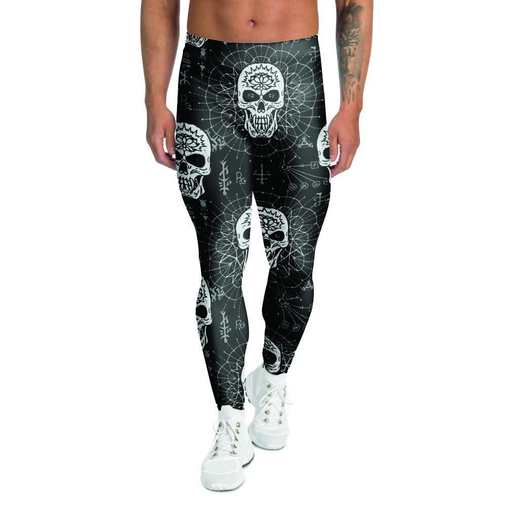 Skull Gothic Witch Men's Leggings-grizzshop