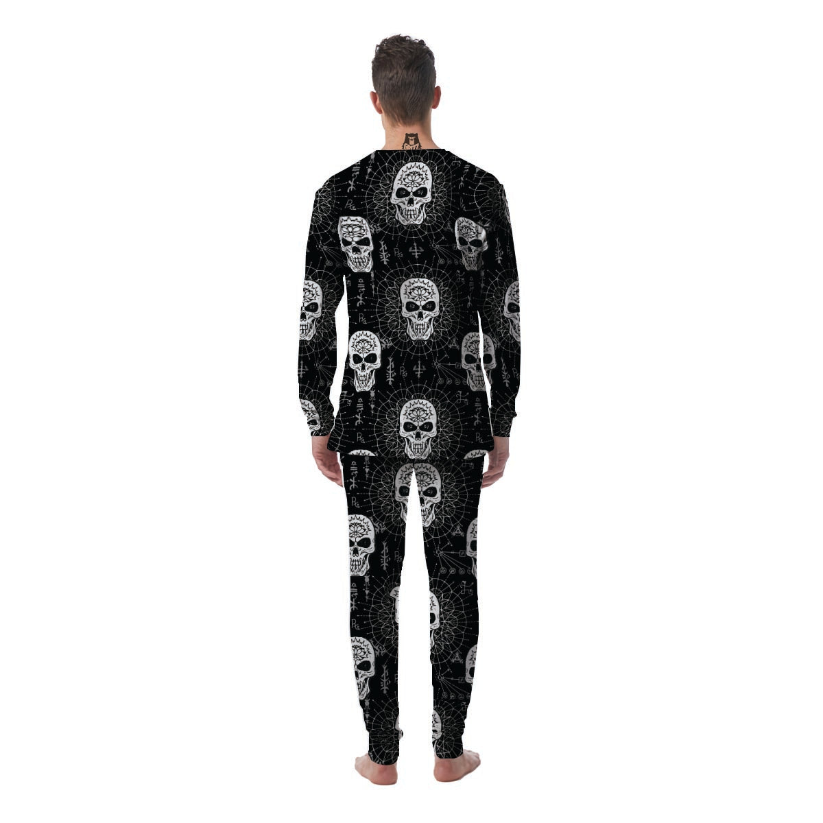 Skull Gothic Witch Men's Pajamas-grizzshop