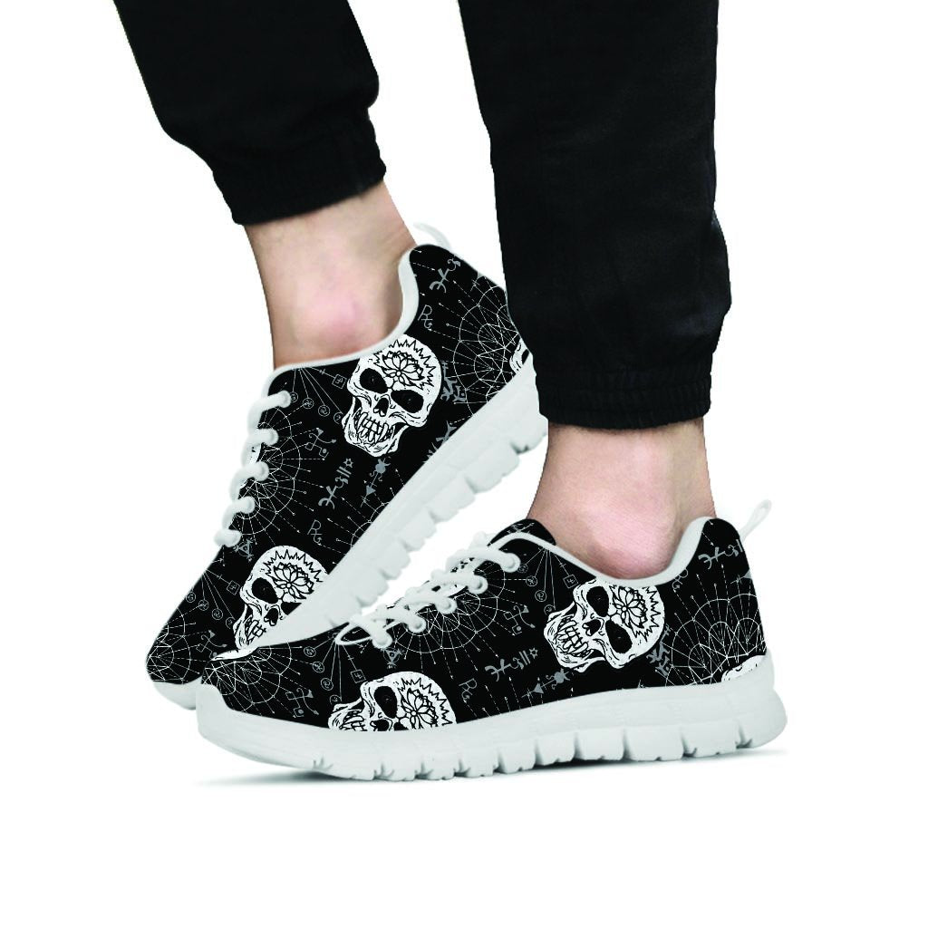 Skull Gothic Witch Men's Sneakers-grizzshop