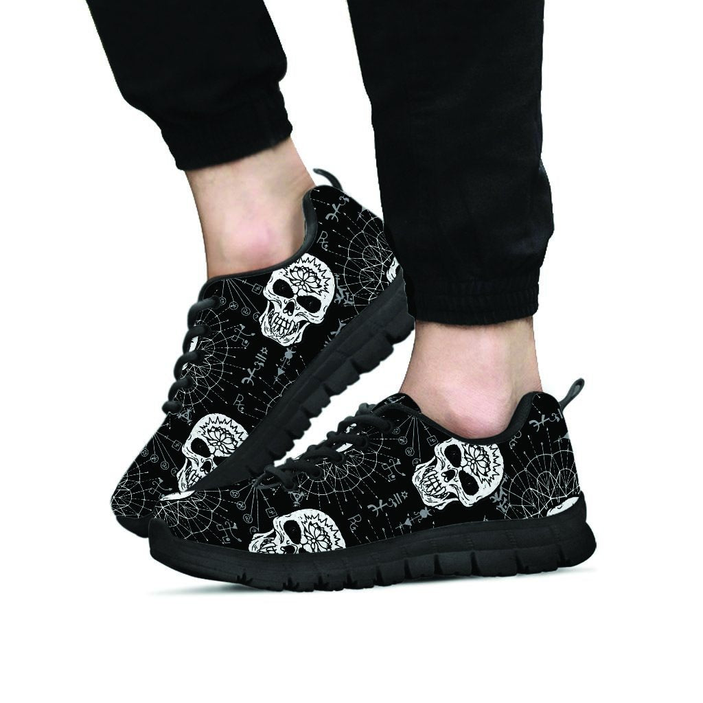 Skull Gothic Witch Men's Sneakers-grizzshop