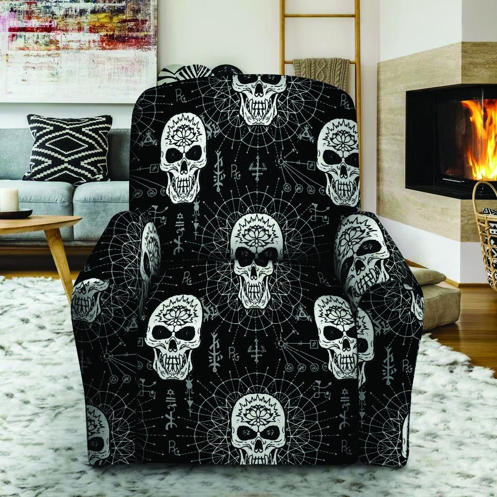 Skull Gothic Witch Recliner Cover-grizzshop