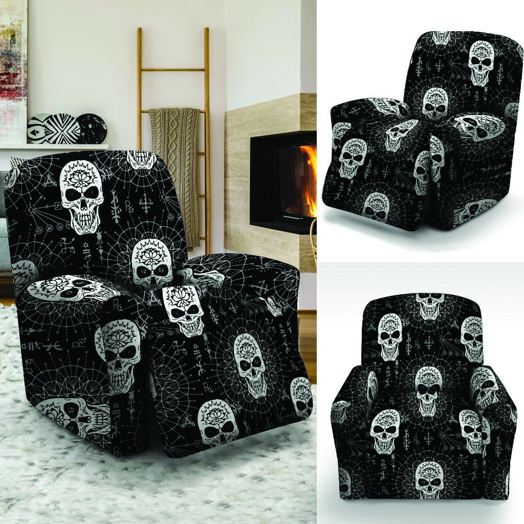 Skull Gothic Witch Recliner Cover-grizzshop