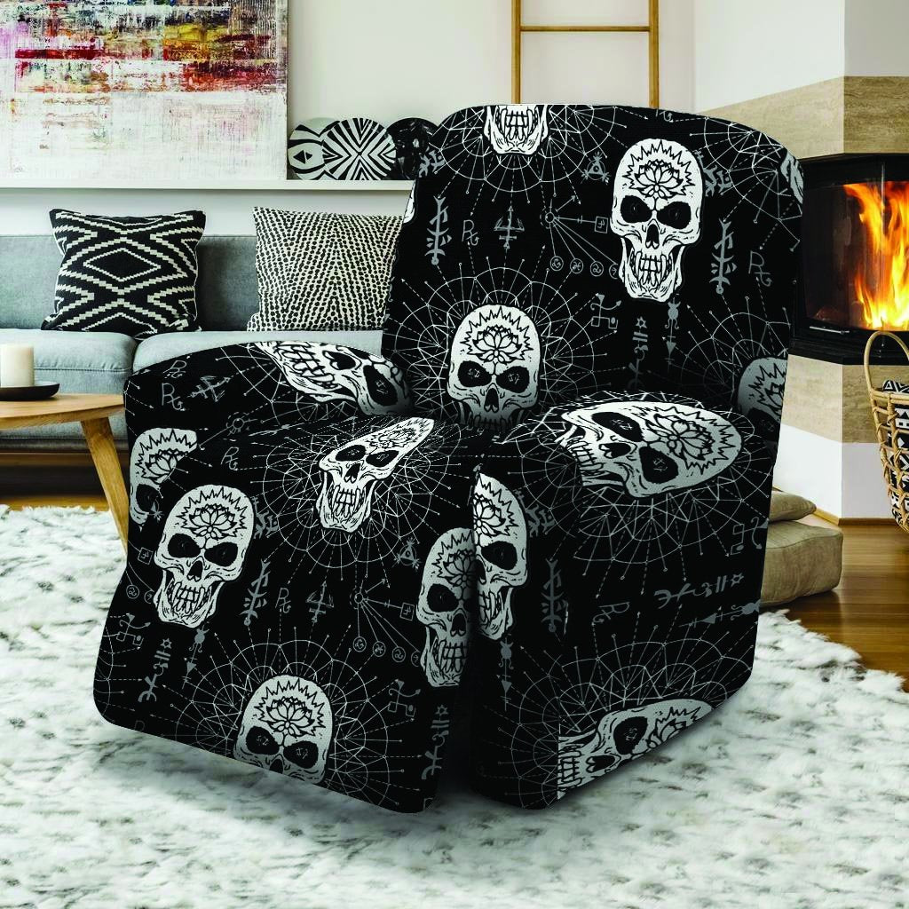 Skull Gothic Witch Recliner Cover-grizzshop