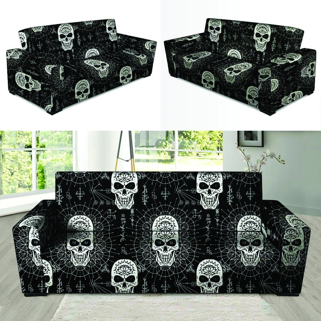 Skull Gothic Witch Sofa Cover-grizzshop