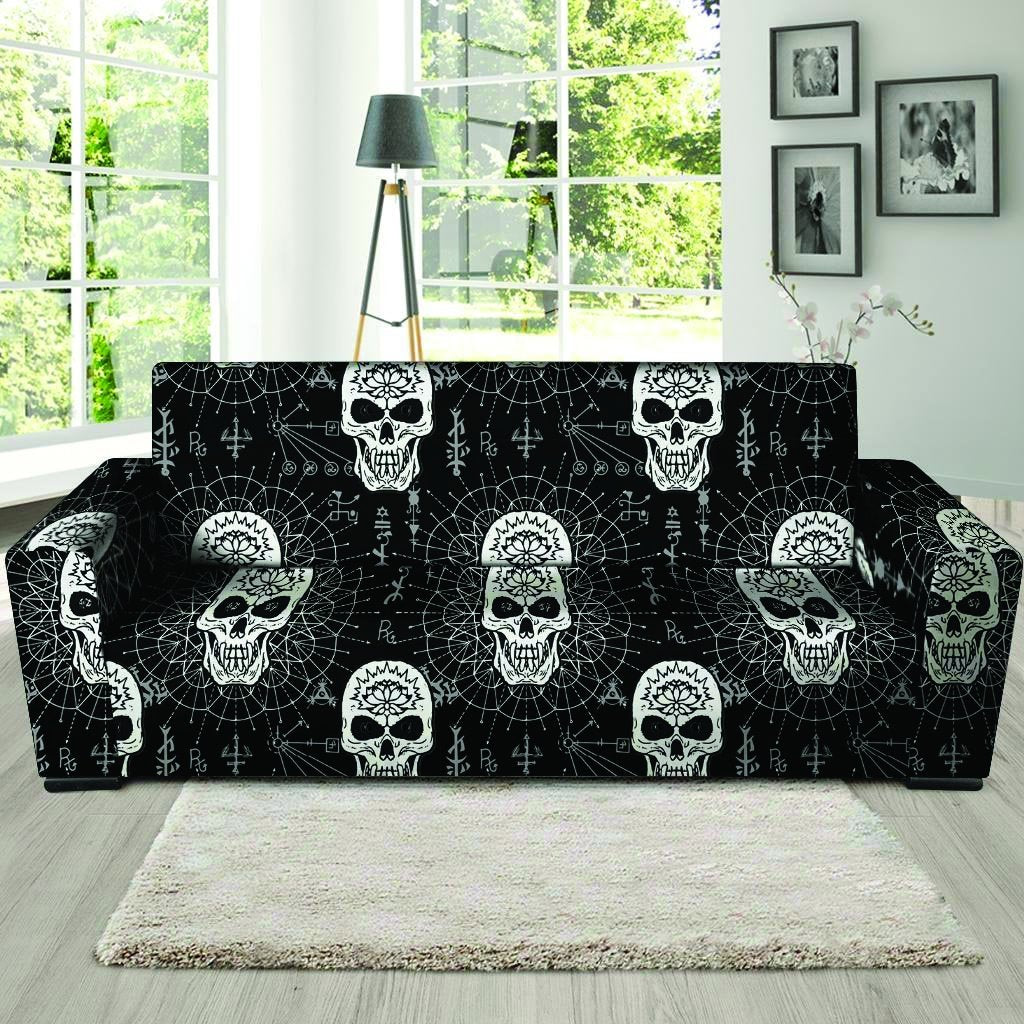 Skull Gothic Witch Sofa Cover-grizzshop