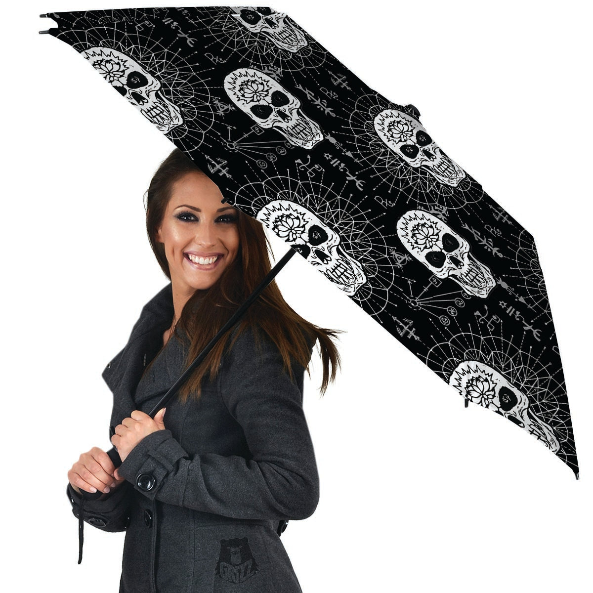 Skull Gothic Witch Umbrella-grizzshop