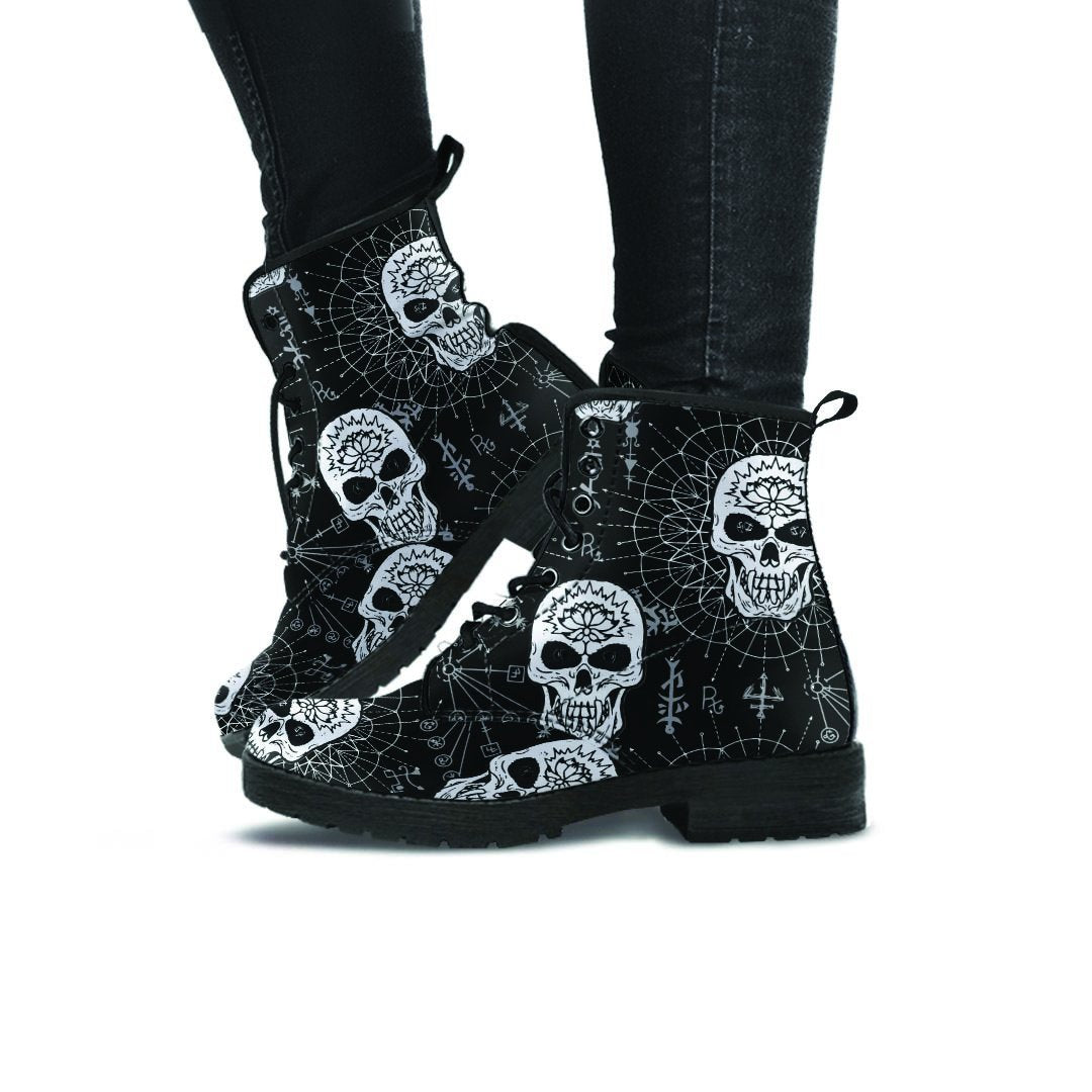 Skull Gothic Witch Women's Boots-grizzshop