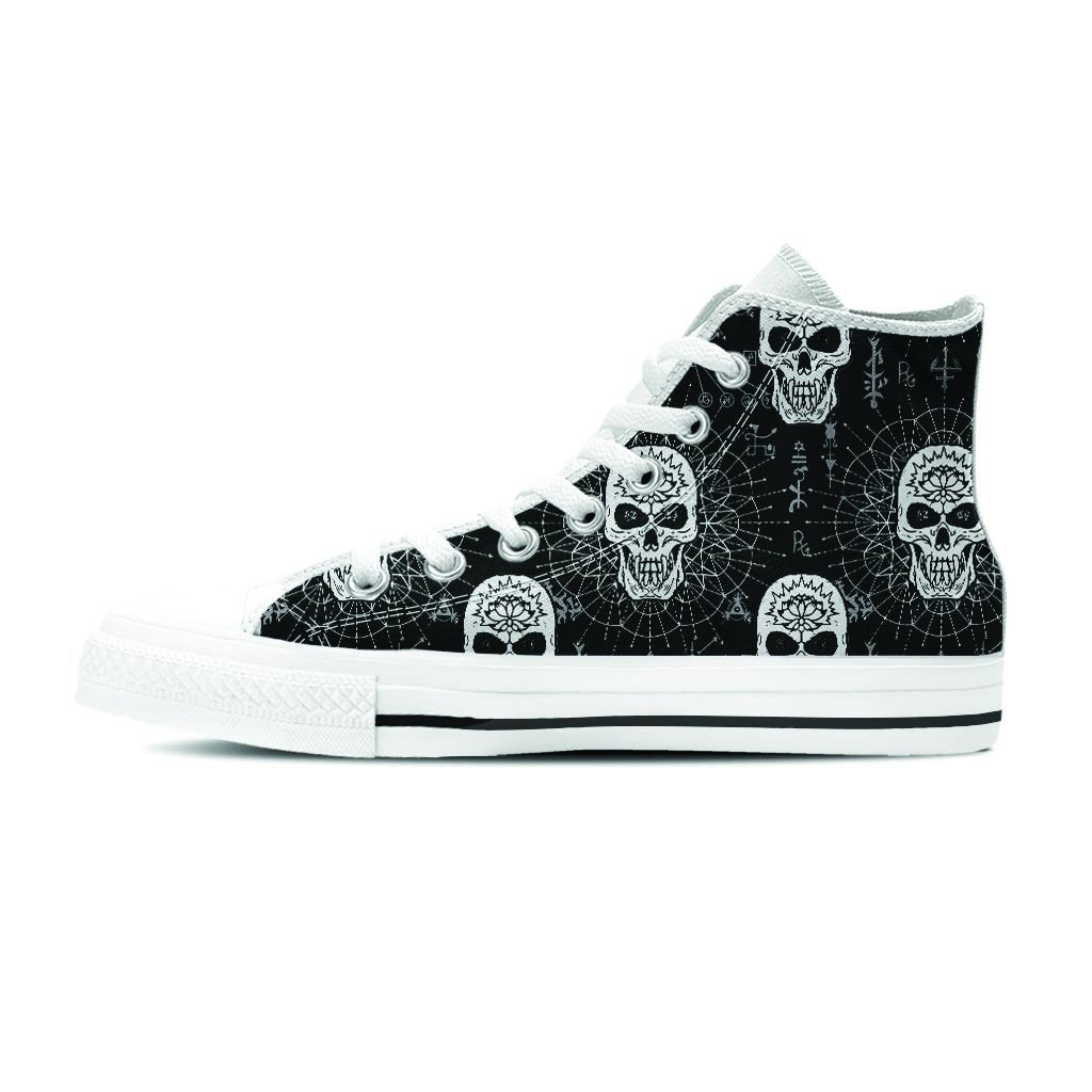 Skull Gothic Witch Women's High Top Shoes-grizzshop